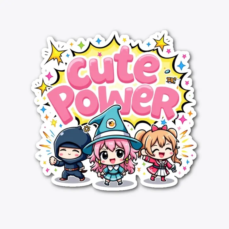 Cute Power Chibi Anime Trio Design