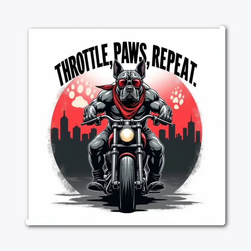 Throttle, Paws, Repeat - Biker Dog